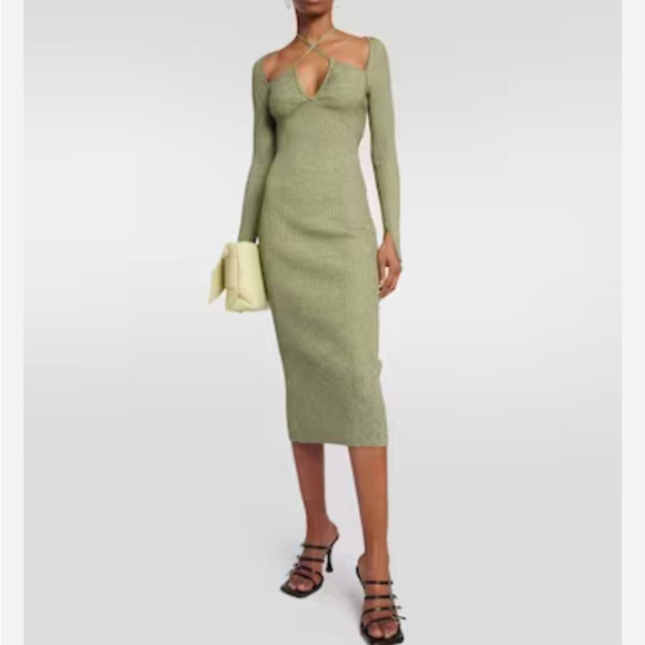 Sold.   JONATHAN SIMKHAI ribbed knit dress M green - Picture 7 of 7